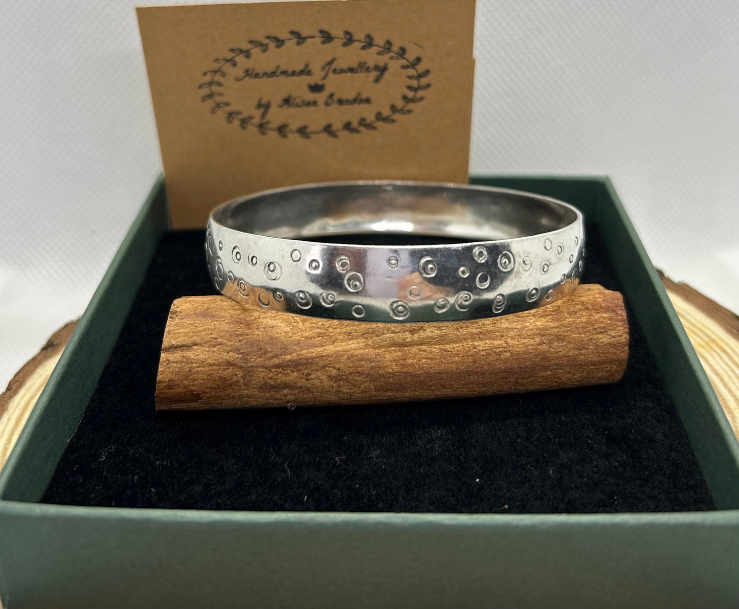 Sterling Silver Circles Bangle - Handmade Jewellery by Alison Breedon