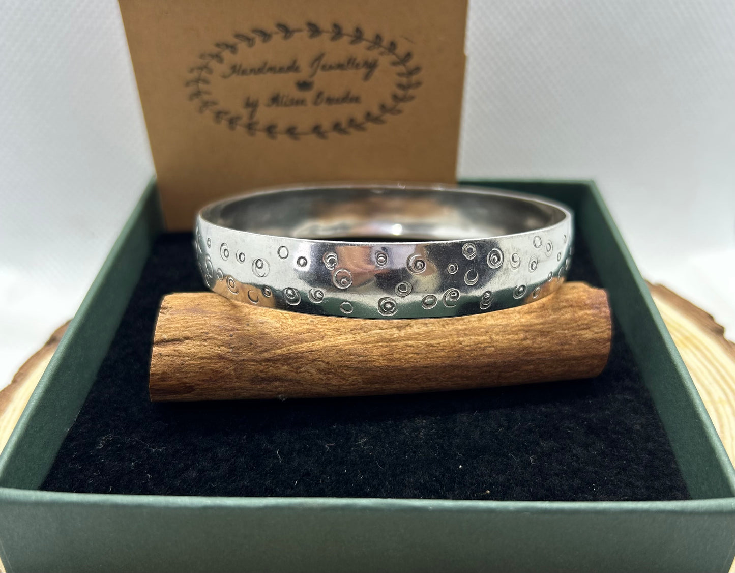 Sterling Silver Circles Bangle - Handmade Jewellery by Alison Breedon