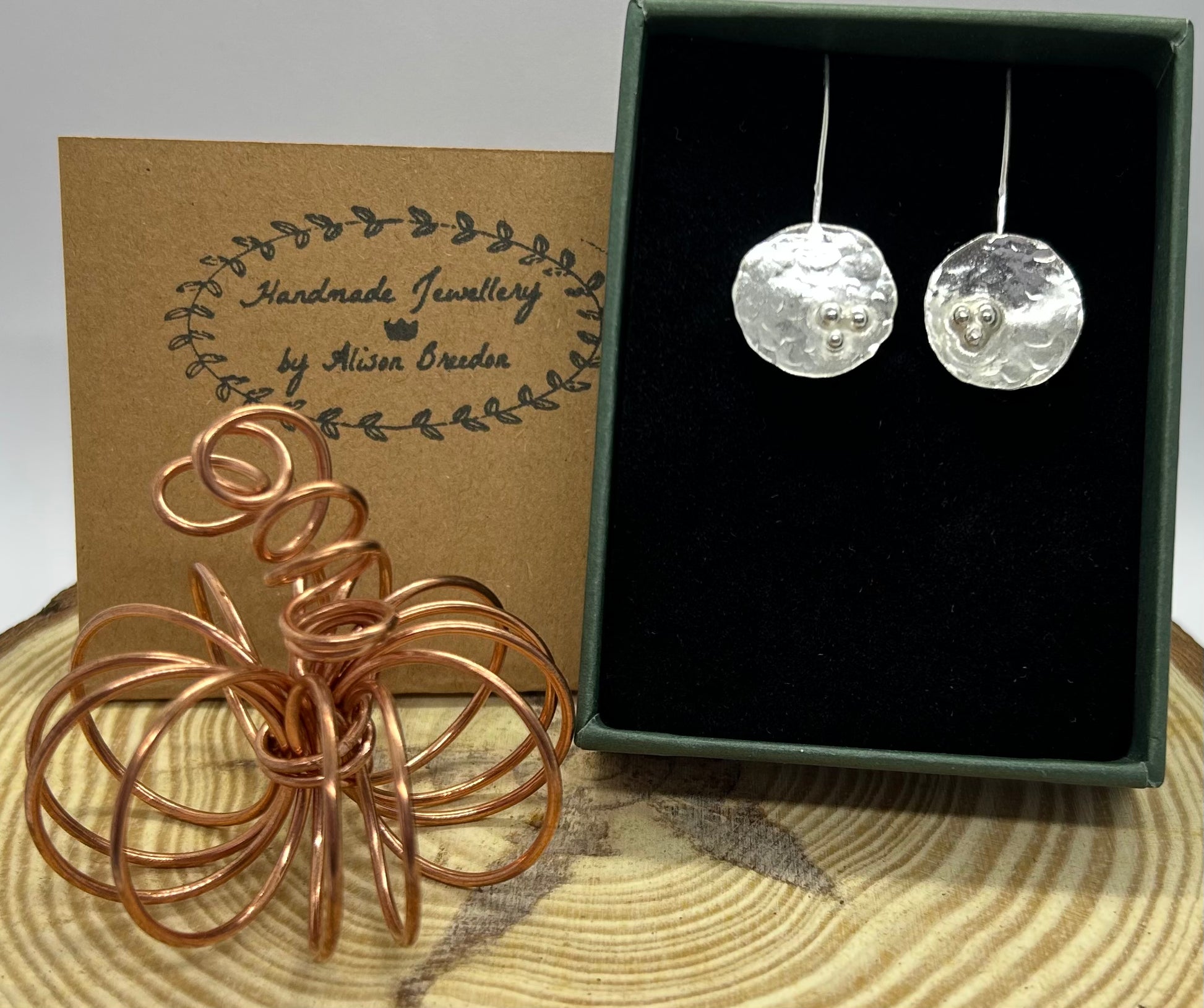 Sterling Silver Textured Granule Earrings - Handmade Jewellery by Alison Breedon