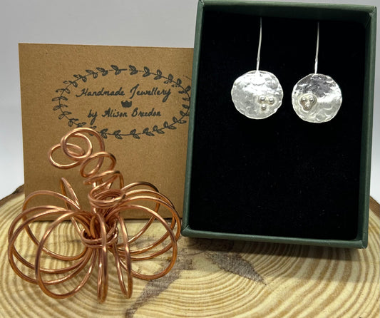 Sterling Silver Textured Granule Earrings - Handmade Jewellery by Alison Breedon